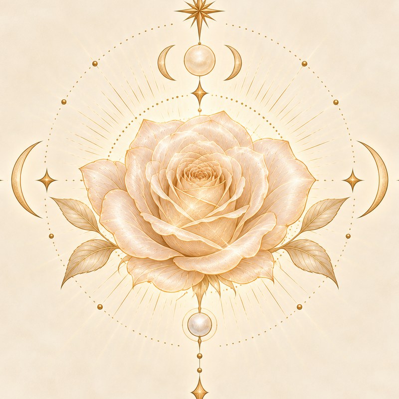 Gold rose illustration, Her Remembrance