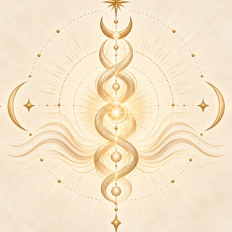 Gold rising serpents with breath waves