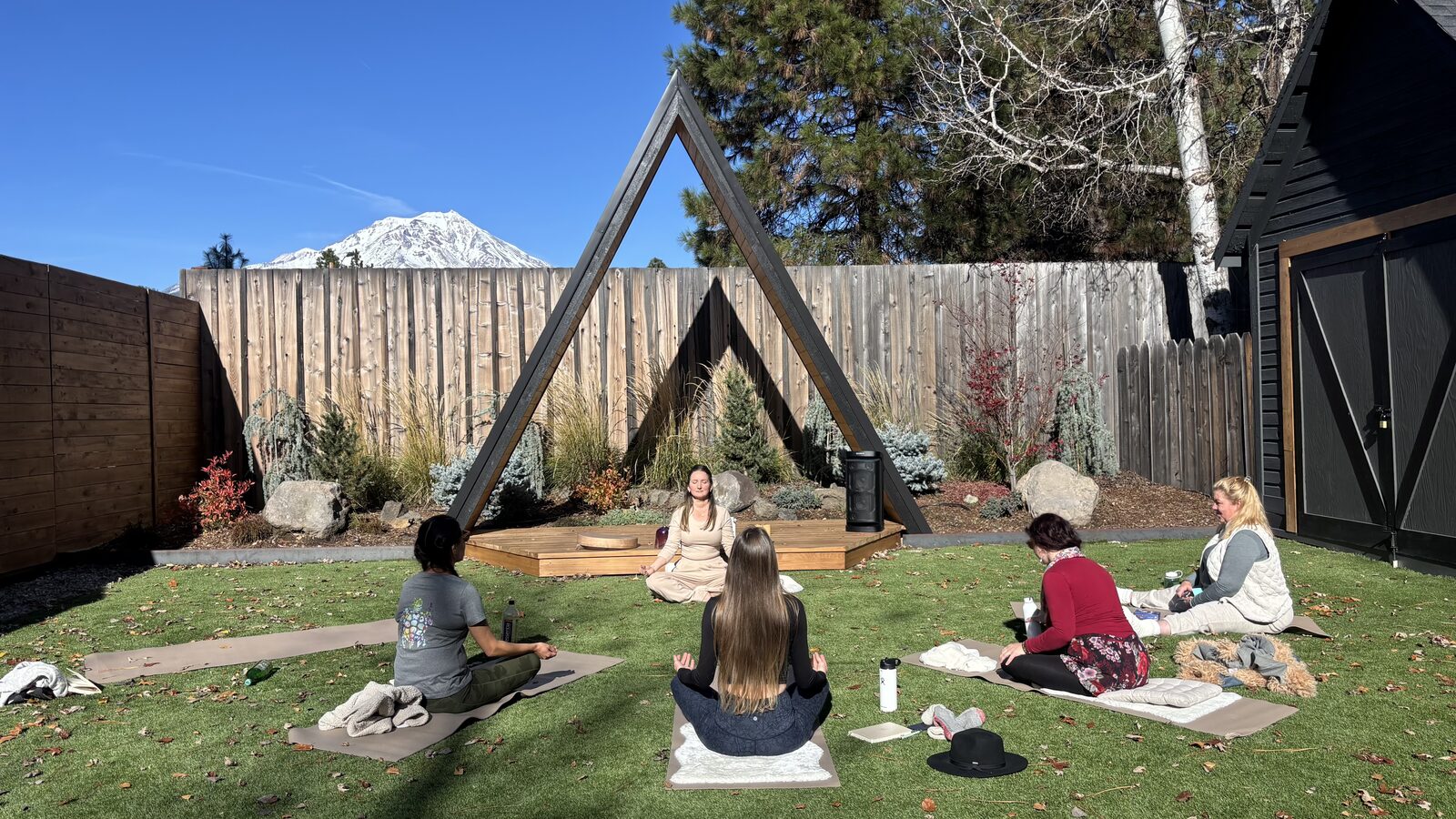 Anya holding a Kundalini Activation on the mountain
