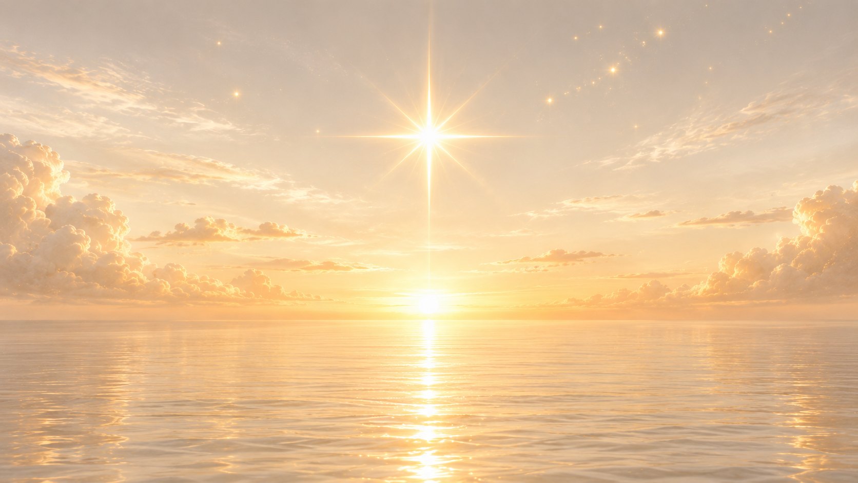 Sirius rising over golden water